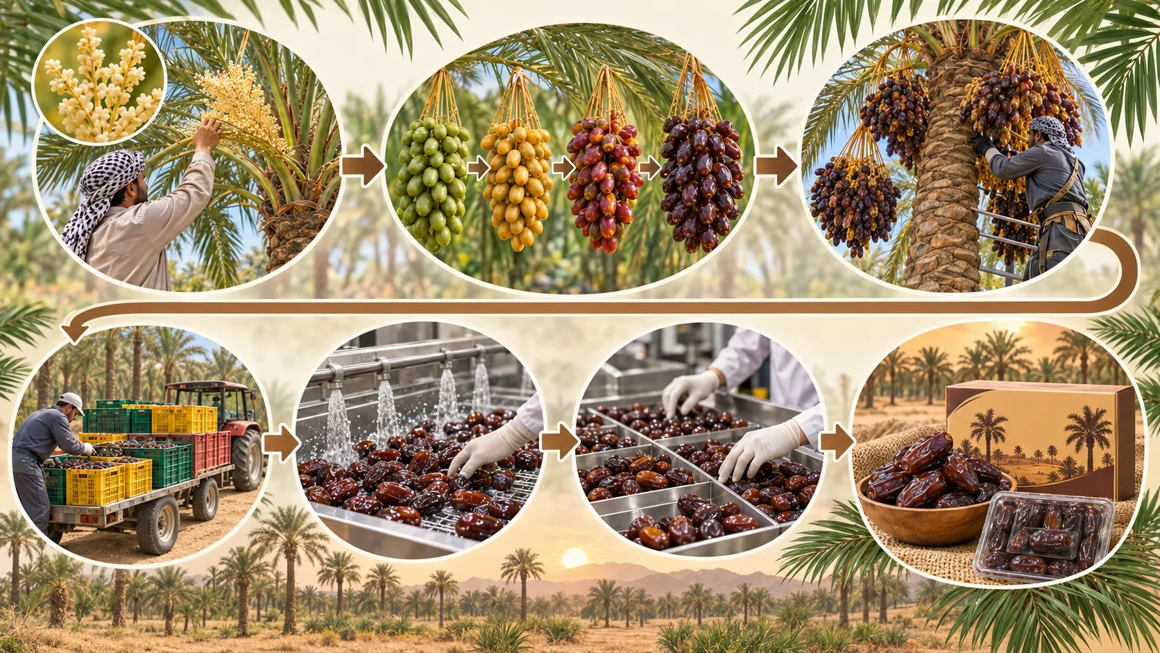 مراحل تولید خرما کبکاب