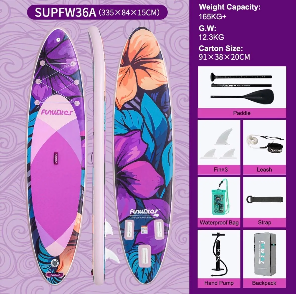 پدل برد بادی Funwater مدل 36A