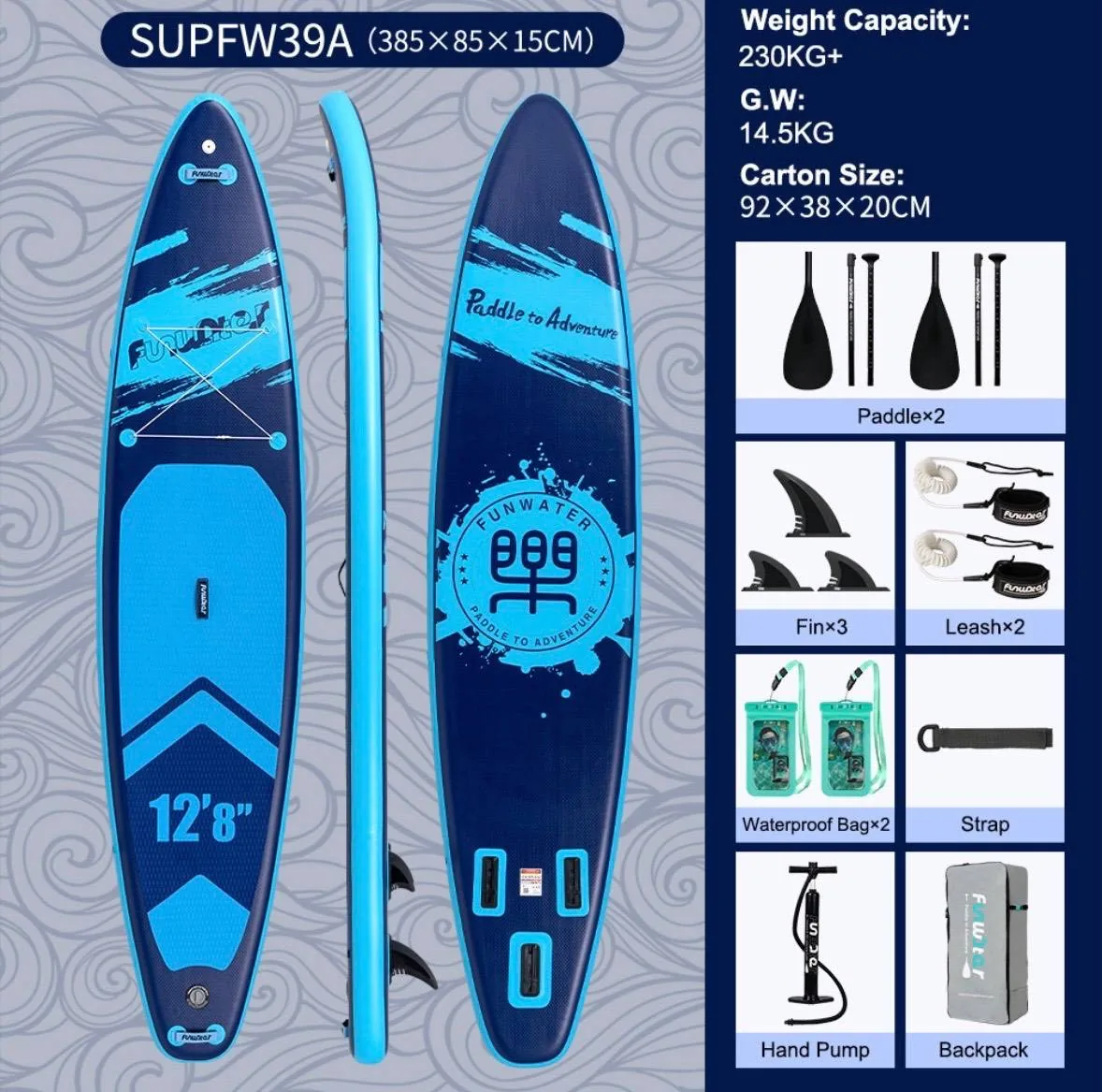 پدل برد بادی Funwater مدل 39C