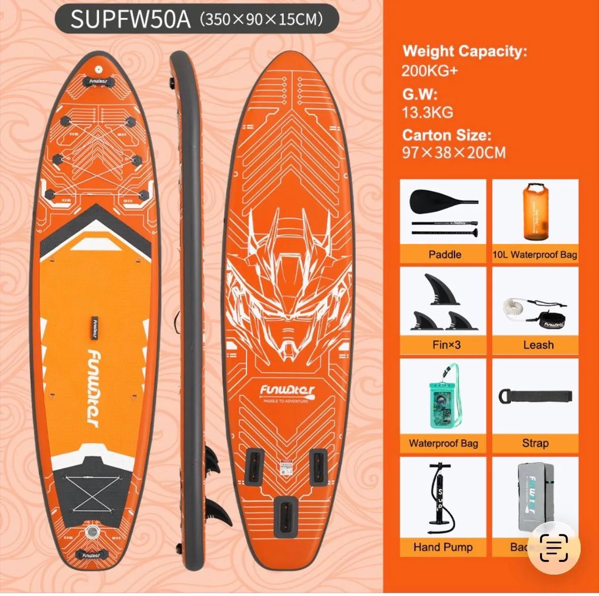 پدل برد بادی Funwater مدل A50