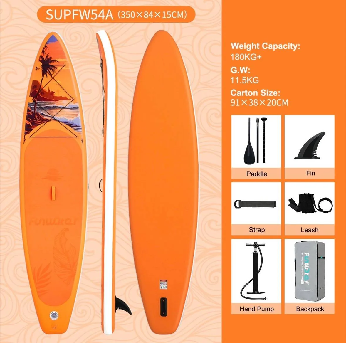 پدل برد بادی Funwater مدل 54A
