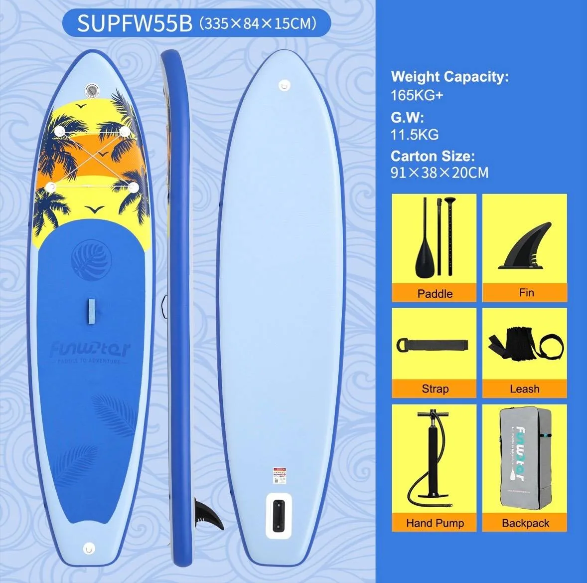 پدل برد بادی Funwater مدل 55B