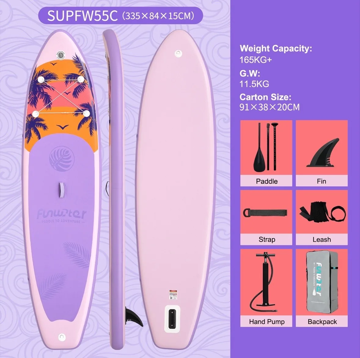 پدل برد بادی Funwater مدل C55