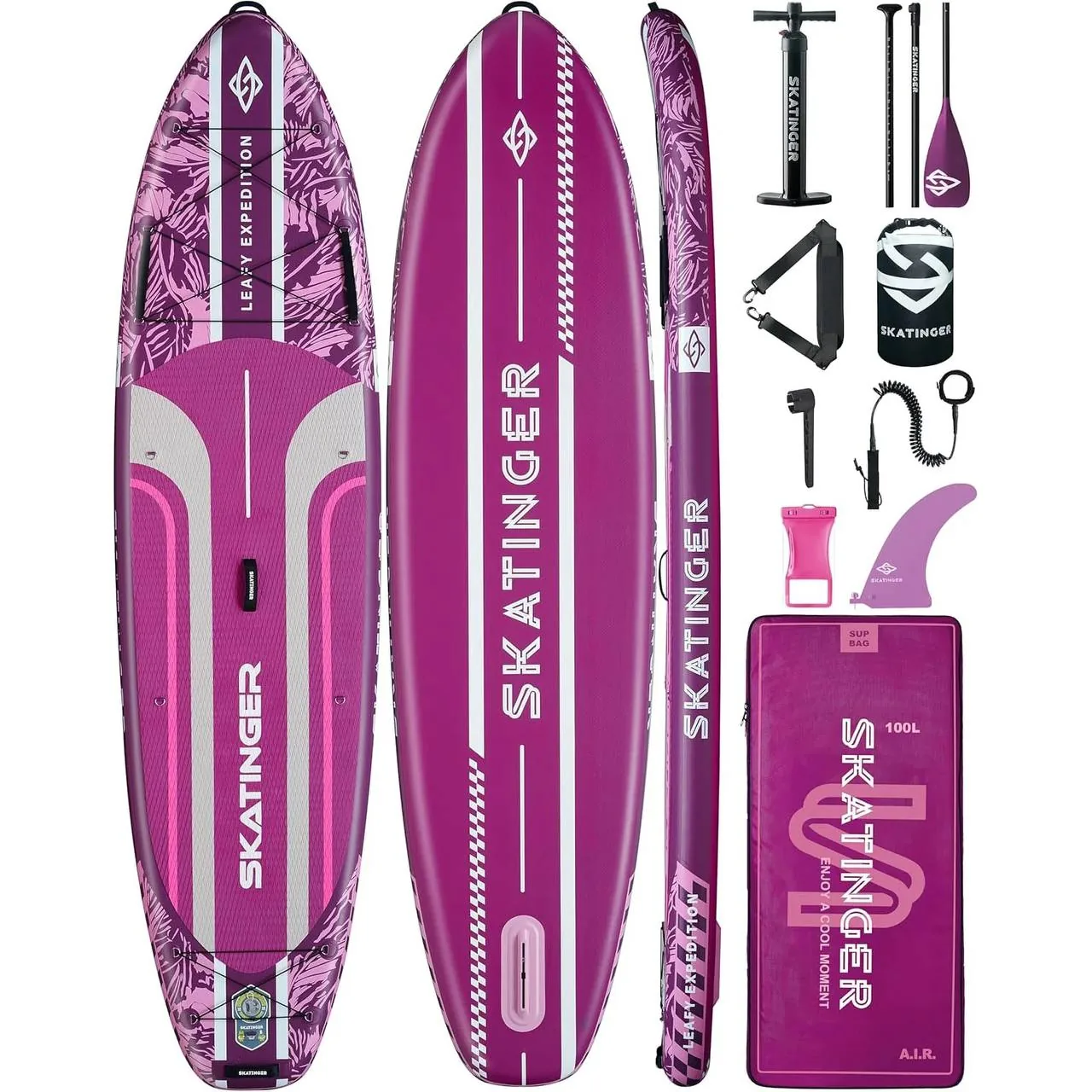 پدل برد بادی skatinger مدل leafy expedition pink